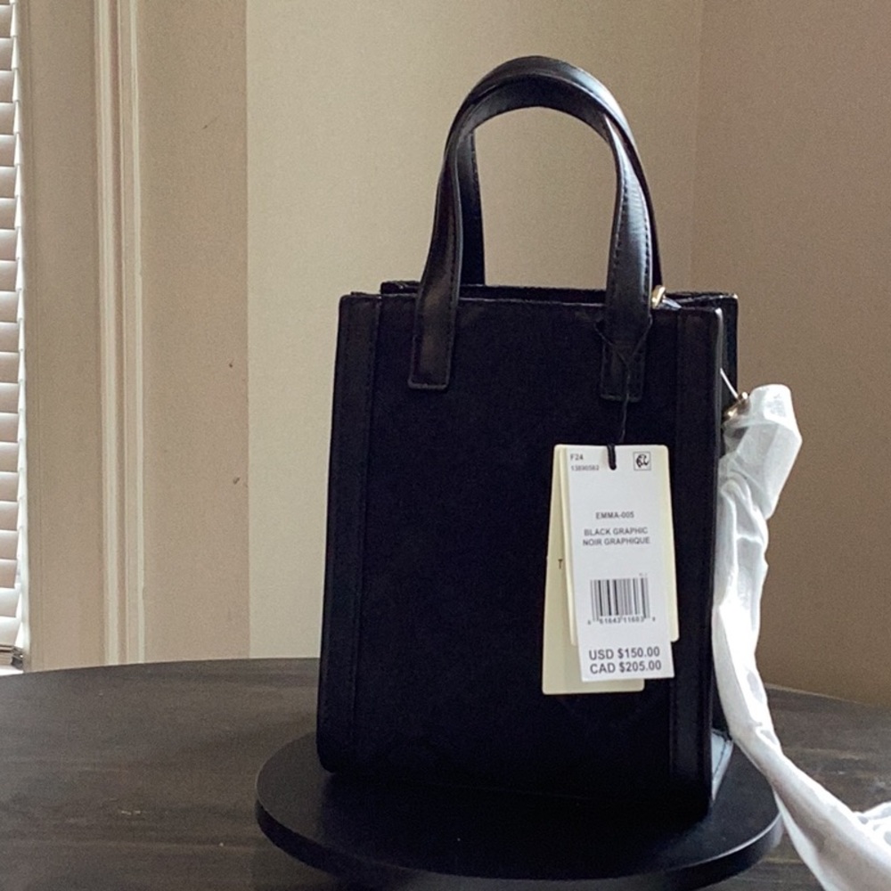Ted Baker Emma Black Graphic Canvas Mini Tote Bag NWT